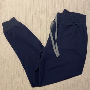 Navy Blue High-Waisted Zamora Figs Jogger Scrub Bottoms